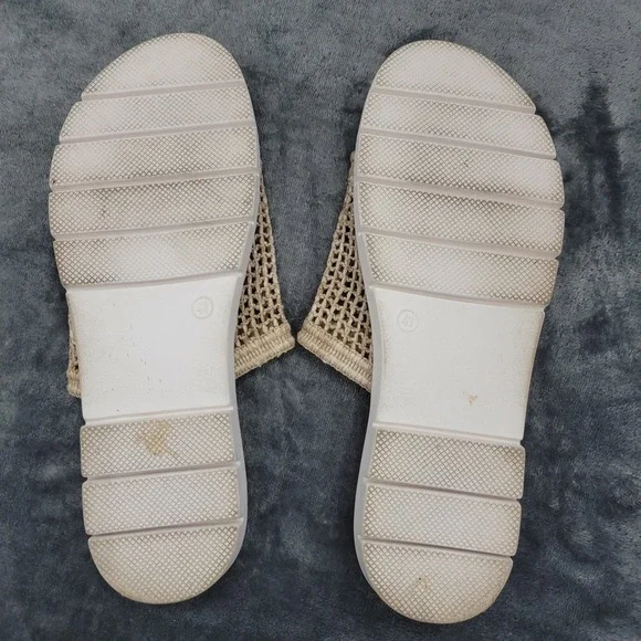 Matisse Sandals Womens 10M Beige Raffia Crochet Platform Slide Made In Italy - Picture 8 of 9